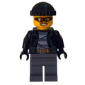 fig-007870 – Criminal, Open Black Jacket over Prison Shirt, Dark Bluish Grey Legs, Black Hat, Black Eyemask