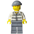 fig-007875 – Criminal, Prison Shirt with #86753, Dark Bluish Gray Legs, Dark Bluish Gray Hat, Stubble and Scar
