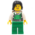 fig-007912 – Criminal, Woman, Green Overalls over Prison Shirt, Black Hair, Backpack