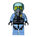 fig-007916 – Policeman, Pilot, Black Vest with Badge and Pouches, White Helmet with Visor, Breathing Apparatus
