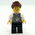 fig-007942 – Security Guard, Dark Bluish Gray Vest with ID Badge, Reddish Brown Hair