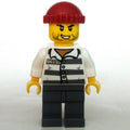 fig-007954 – Criminal, Prison Shirt with #86753, Dark Bluish Gray Legs, Dark Red Hat