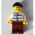 fig-007955 – Criminal, Prison Shirt with #86753, Reddish Brown Legs, Black Hat