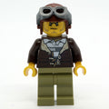 fig-007968 – Criminal, Open Dark Brown Jacket over Prison Shirt, Reddish Brown Hat with Goggles