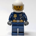 fig-007971 – Policewoman, Dark Blue Jacket with Radio and Badge, White Helmet with Visor  (3626cpr2589 Head)