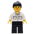 fig-007983 – Woman, White Shirt with Pockets, Black Legs, Black Hair