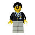 fig-007995 – Policeman, Black Jacket with Tie and Badge, Light Gray Legs, Black Hair, Moustache