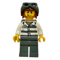 fig-008020 – Criminal, Prison Shirt with #86753, Dark Bluish Gray Legs, Reddish Brown Helmet with Goggles, Dark Tan Backpack, Beard