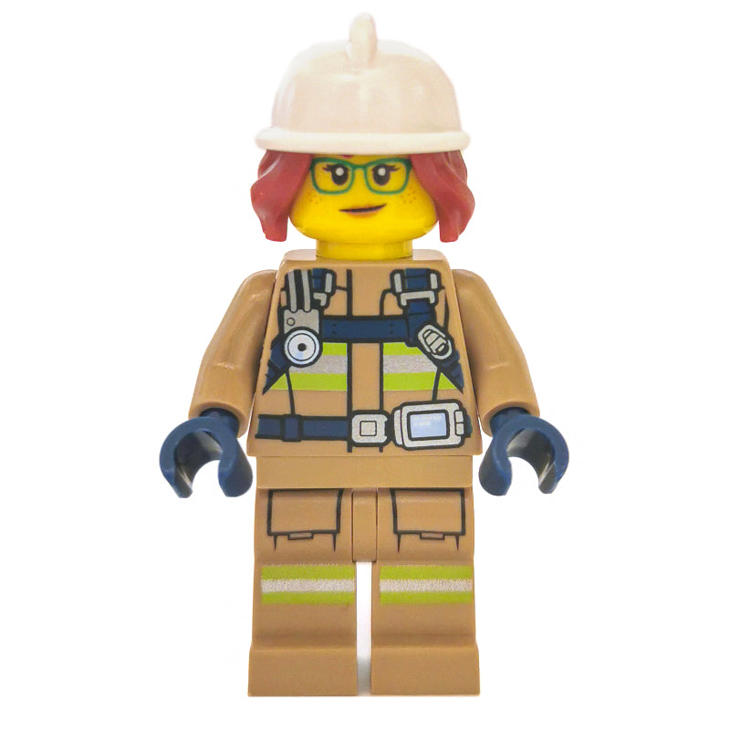 fig-008094 – Freya McCloud, Dark Tan Fire Suit with Gauge and Straps