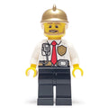 fig-008106 – Fireman, White Shirt with Red Tie, Badge, and Radio on Pocket, Gold Helmet, Beard