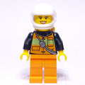 fig-008111 – Firewoman, Orange Safety Vest with Radio, White Helmet with Visor, Airtanks