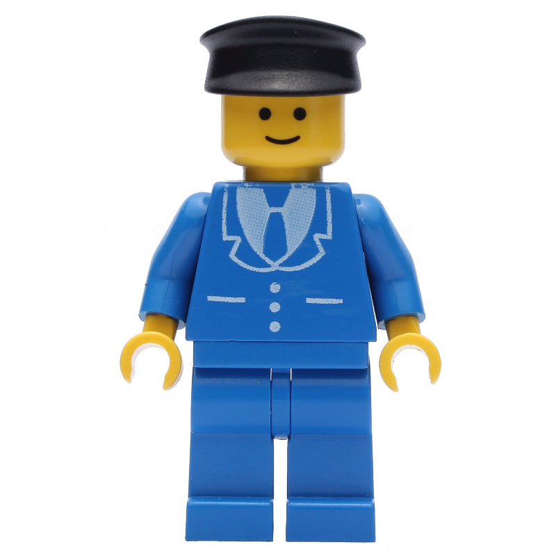 fig-008112 – Man, Blue Suit with Tie and Three Buttons, Black Hat