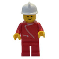 fig-008116 – Fireman, Red Jacket with Zipper, White Helmet
