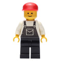 fig-008125 – Man, Black Overalls, Red Cap (3626b Head)