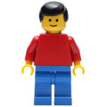 fig-008126 – Man, Red Torso, Blue Legs, Black Hair (3626b head)