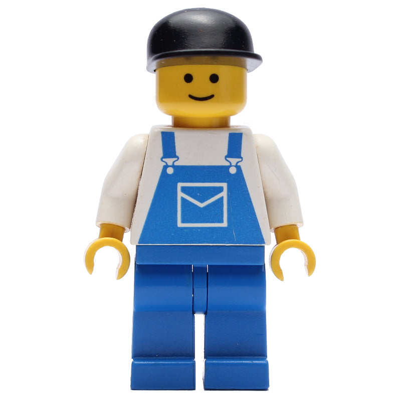 fig-008138 – Man, Blue Overalls, Black Cap