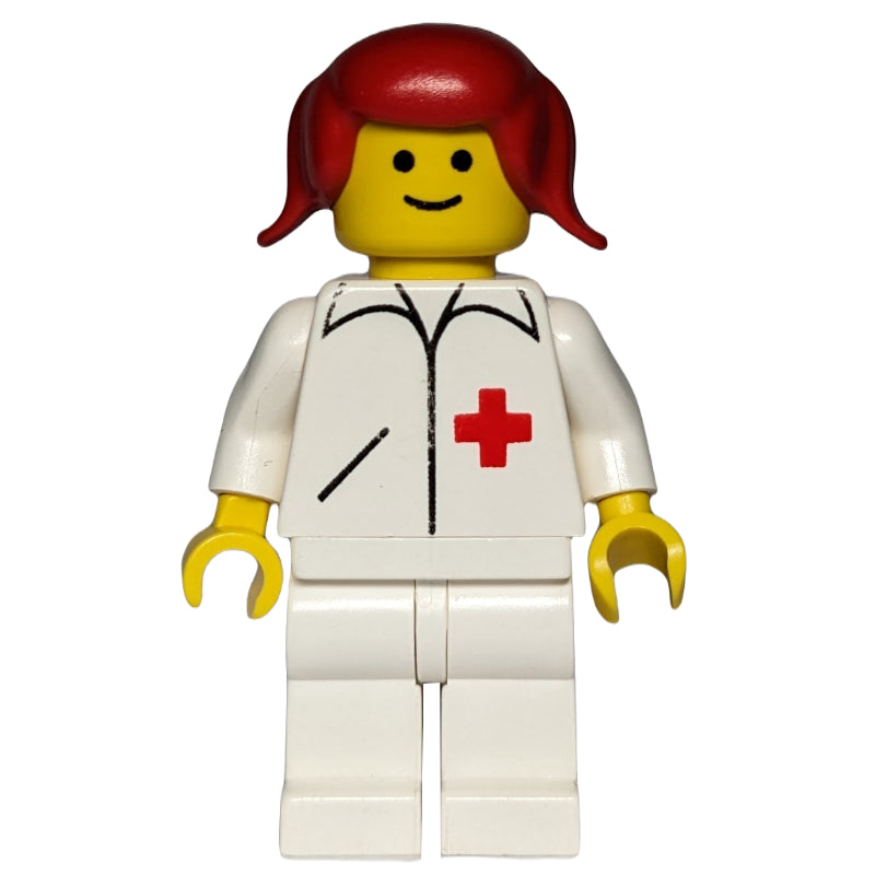 fig-008142 – Doctor, Woman, White Jacket with Red Cross, Red Hair