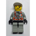 fig-008144 – Fireman, Light Gray Fire Suit with Gauges and Straps, White Cap, Headset