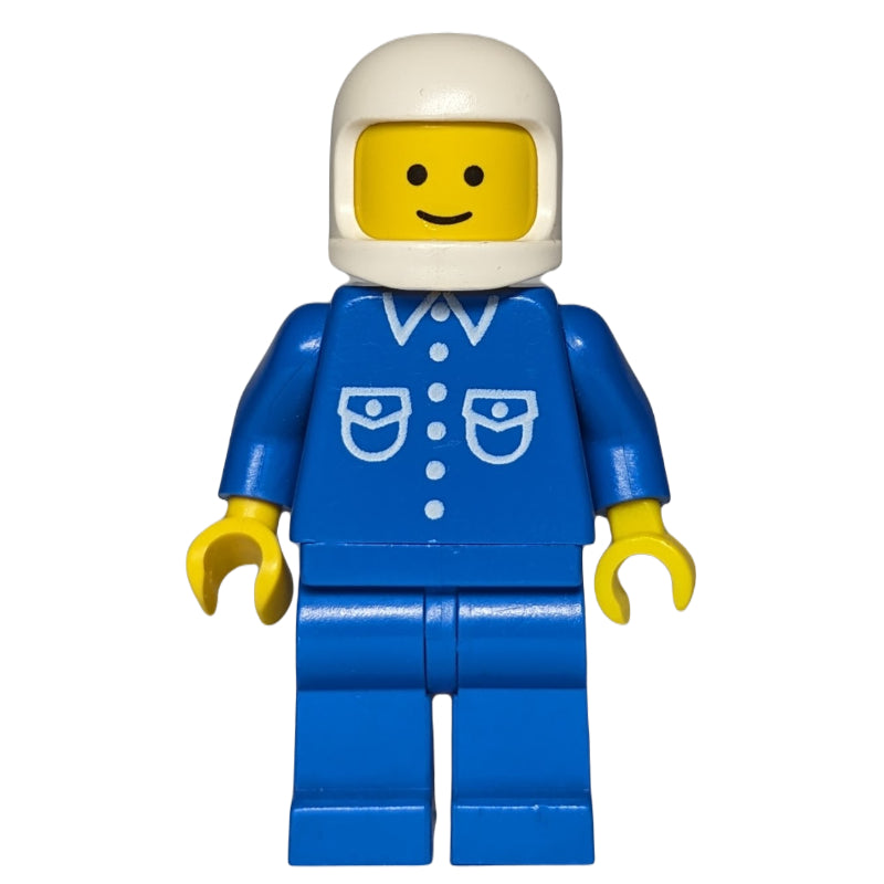 fig-008156 – Man, Blue Shirt with Buttons and Pockets, Blue Legs, White Helmet