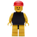 fig-008158 – Man, Plain Black Swimsuit, Red Cap