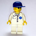 fig-008174 – Doctor, White Shirt with Star of Life Logo, Blue Cap, Sunglasses