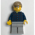 fig-008177 – Man, Dark Blue Plaid Shirt, Light Bluish Gray Legs, Dark Tan Hair, Glasses