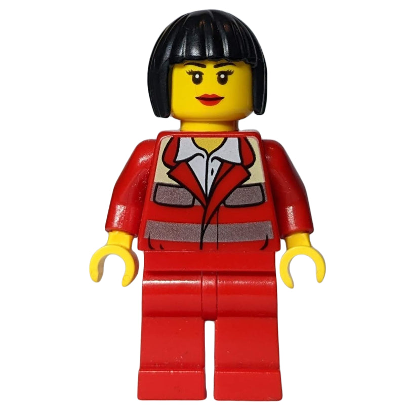 fig-008178 – Paramedic, Woman, Red Uniform, Black Hair