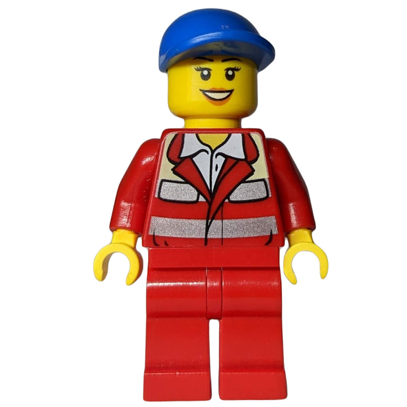 fig-008181 – Paramedic, Woman, Red Uniform, Blue Cap