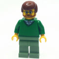 fig-008188 – Man, Green V-Neck Sweater, Sand Green Legs, Reddish Brown Hair, Beard and Glasses
