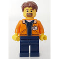 fig-008193 – Man, Open Orange Jacket over Dark Blue Shirt, Reddish Brown Hair, Goatee Beard
