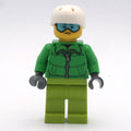 fig-008194 – Man, Green Jacket, Lime Legs, White Helmet, Blue Goggles
