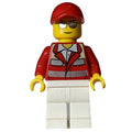 fig-008196 – Paramedic, Red Jacket, White Legs, Red Cap, Silver Sunglasses