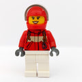 fig-008197 – Paramedic, Woman, Red Jacket, White Legs, Red Helmet with Visor