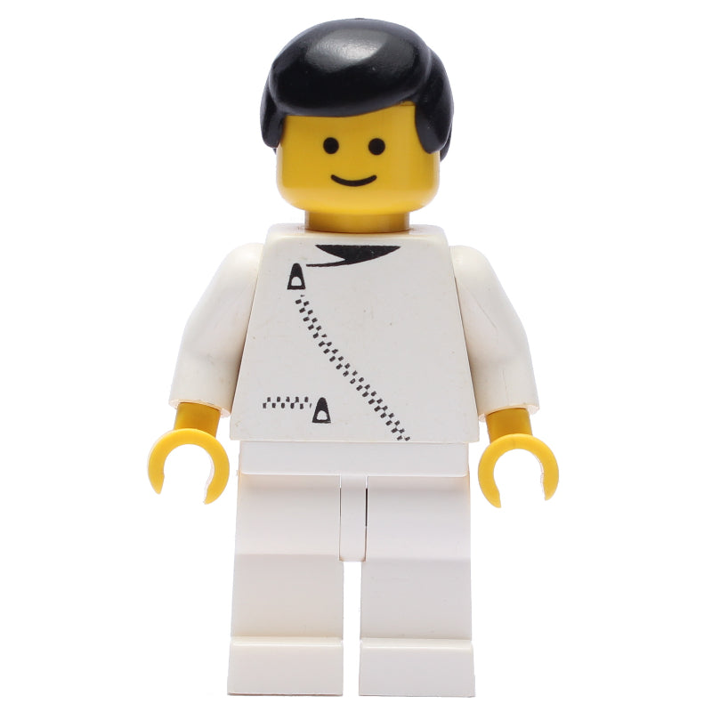 fig-008201 – Man, White Jacket with Zipper, White Legs, Black Hair