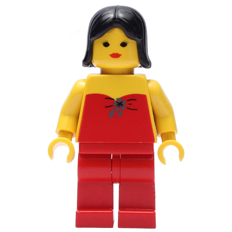 fig-008204 – Woman, Red Halter Top, Red Legs, Black Hair