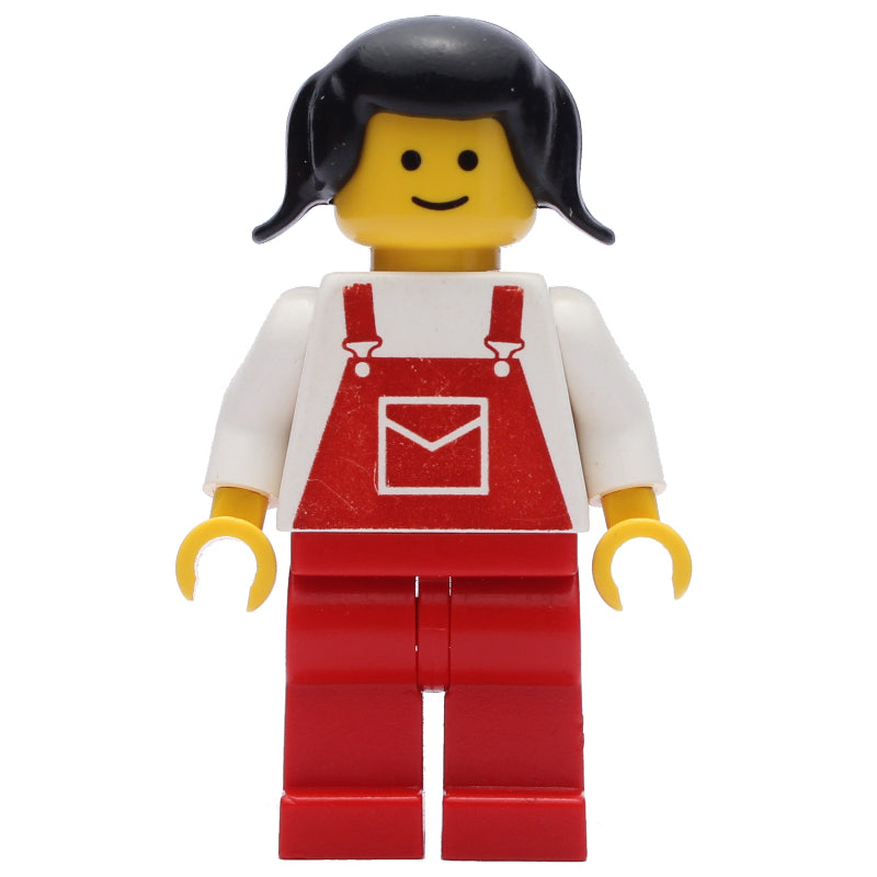 fig-008210 – Woman, Red Overalls, Black Hair