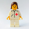 fig-008211 – Doctor, Woman, White Jacket with Red Cross, White Legs, Brown Hair
