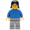 fig-008216 – Woman, Blue Torso, Light Gray Legs, Black Hair