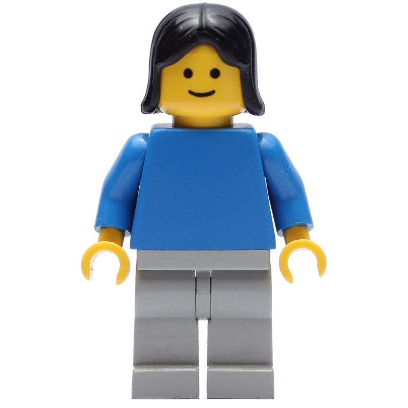 fig-008216 – Woman, Blue Torso, Light Gray Legs, Black Hair