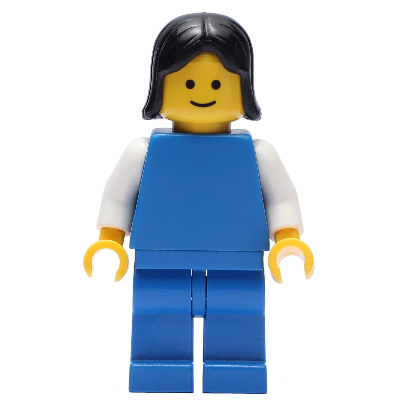 fig-008219 – Woman, Blue Torso with White Arms, Blue Legs, Black Hair