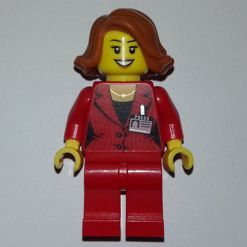 fig-008229 – Woman, Red Suit, Dark Orange Hair