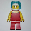 fig-008230 – Woman, Red Swimsuit, White Helmet with Divers Mask