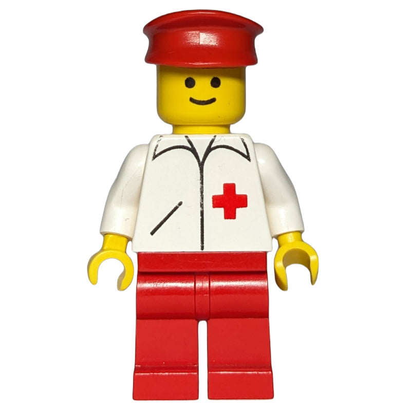 fig-008293 – Doctor, White Jacket with Red Cross, Red Legs, Red Hat