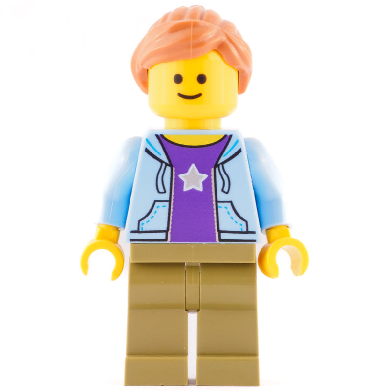 fig-008316 – Bright Light Blue Torso, Jacket, Olive Green Legs, Dark Orange Hair