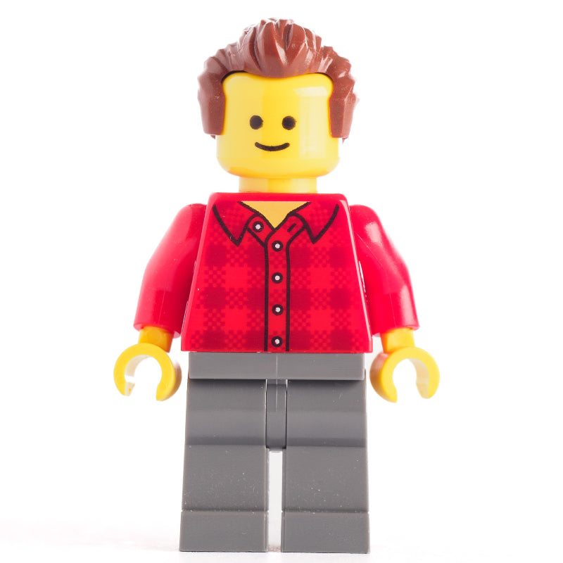 fig-008317 – Red Torso Plaid, Dark Bluish Grey Legs, Reddish Brown Hair