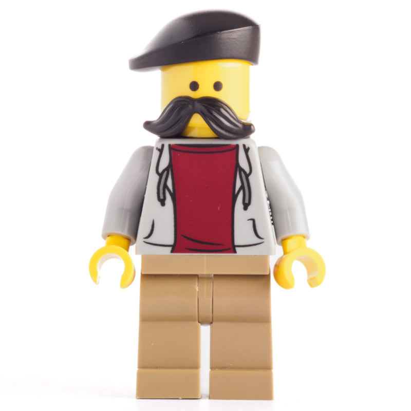 fig-008318 – Light Bluish Grey Torso, Dark Tan Legs, Mustache, Barrett