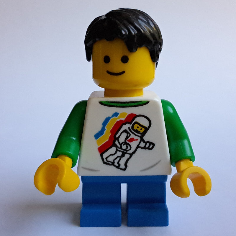 fig-008319 – White Torso with Space Figure, Blue Legs, Black Hair