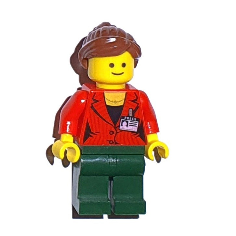 fig-008325 – Red Torso, Dark Green Legs, Reddish Brown Hair