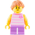 fig-008327 – Kid, Bright Pink Torso, Medium Lavender Legs, Medium Nougat Hair