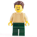 fig-008328 – Tan Torso Sweater, Dark Green Legs, Dark Brown Hair